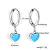 Love earrings simple personality cute girl color dripping oil heart stud earrings stainless steel earrings