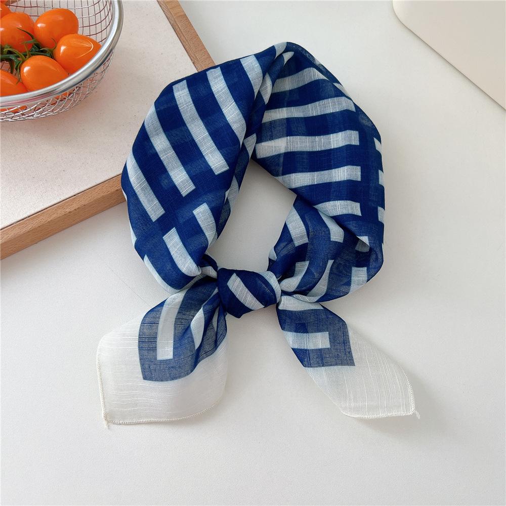 58cm Ladies Cotton Linen Handkerchief Neck Scarves Women Square Wraps Fresh Bandana Head Scarfs Small Neckerchief Bag Scarf