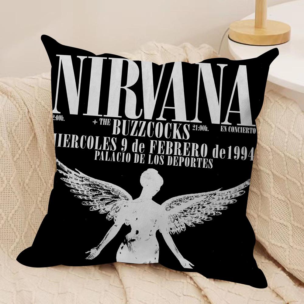 

Band SmileNNirvanaS Cushion Cover Silky Short Plush Invisible Zipper Dustproof Sofa Pillow Case For Home Decor 30x30cm