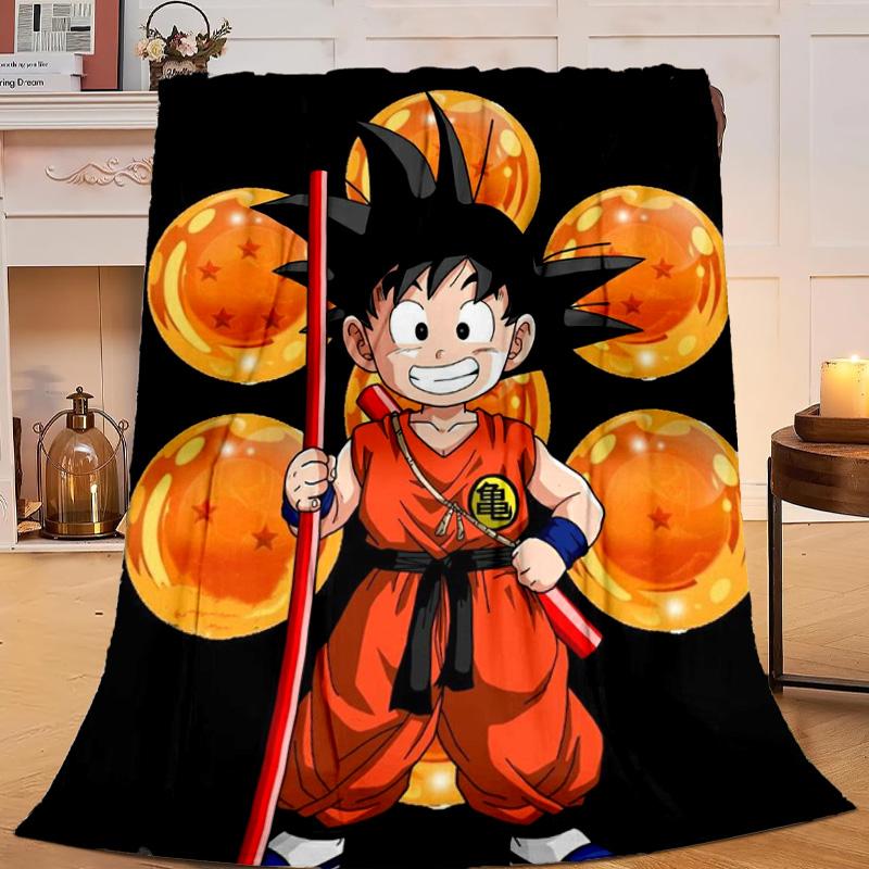 1PC Goku Anime Flannel Blanket Gift, Suitable for Both Men And Women, Soft Ideal for Beds And Sofa, Birthday Or Christmas Gift