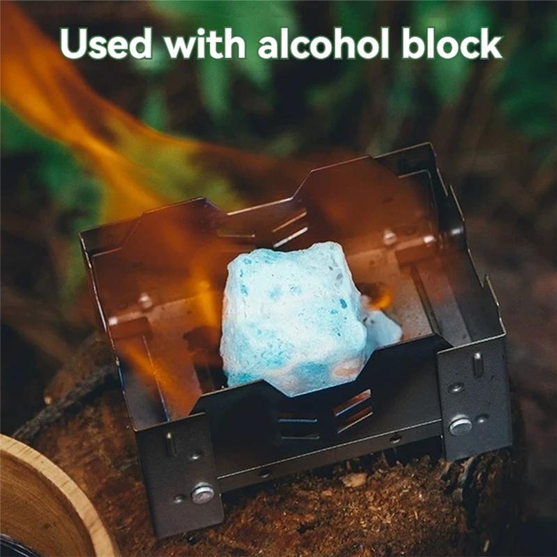 A03F-Peninsula Titanium Mini Stove Water Boiling Tea Drying Pot Solid Alcohol Furnace For Camping Folding Stove Head