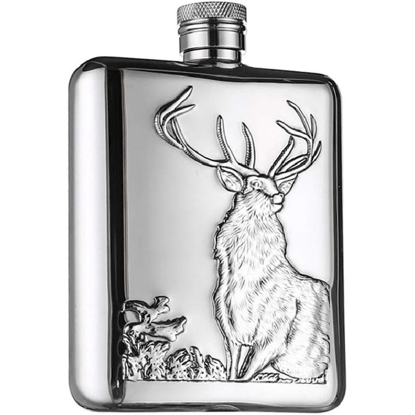 

Outdoor Camping Equipment Stainless Steel Hip Flask Portable Liquor Flask Flasks For Liquor For Men Whiskey Flask (Deer Pattern) (6oz) Send 1* 6oz)