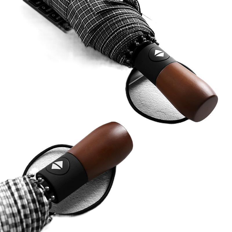 Parapluie coupe-vent à dix baleines parapluie automatique pliant parapluie pliant rayures en bois massif