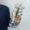 With Straw Transparent Sports Water Cup Bounce Lid Large Capacity Sports Kettle  Summer