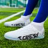 Football Shoes 31-48 Men's High-top Football Boots Large Size Long Nails Leather Boys Soccer Shoes