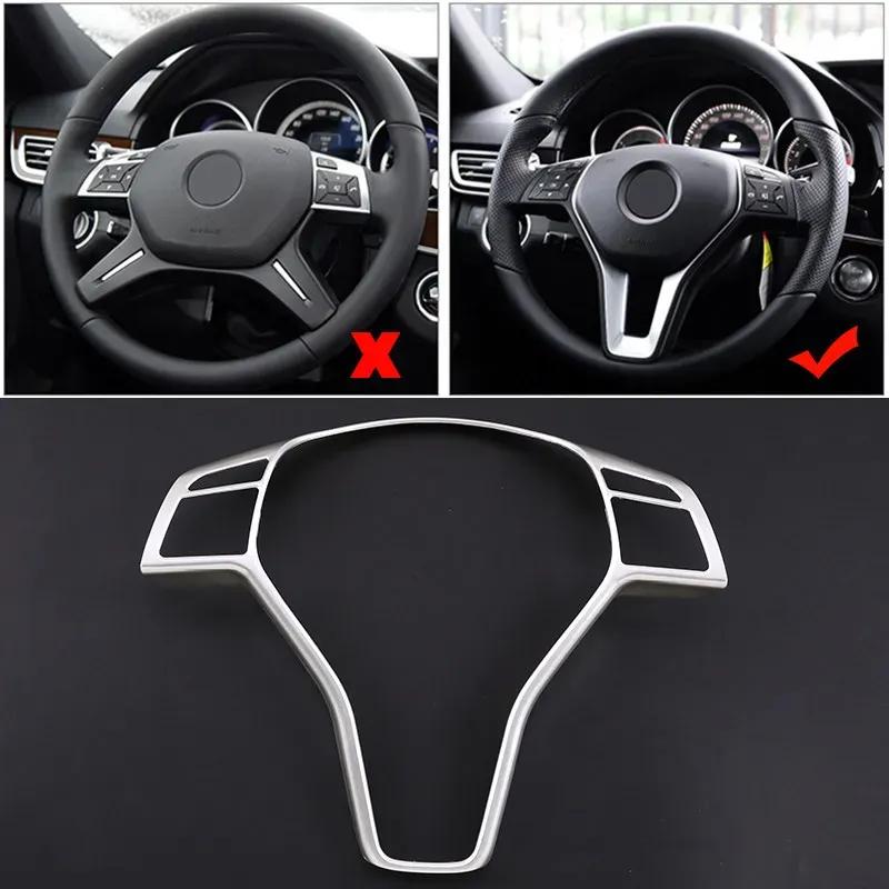 For Mercedes Benz B E CLA GLA GLK Class W246 W117 X204 X156 X204 Carbon Texture Car Steering Wheel Panel Frame Cover Trim