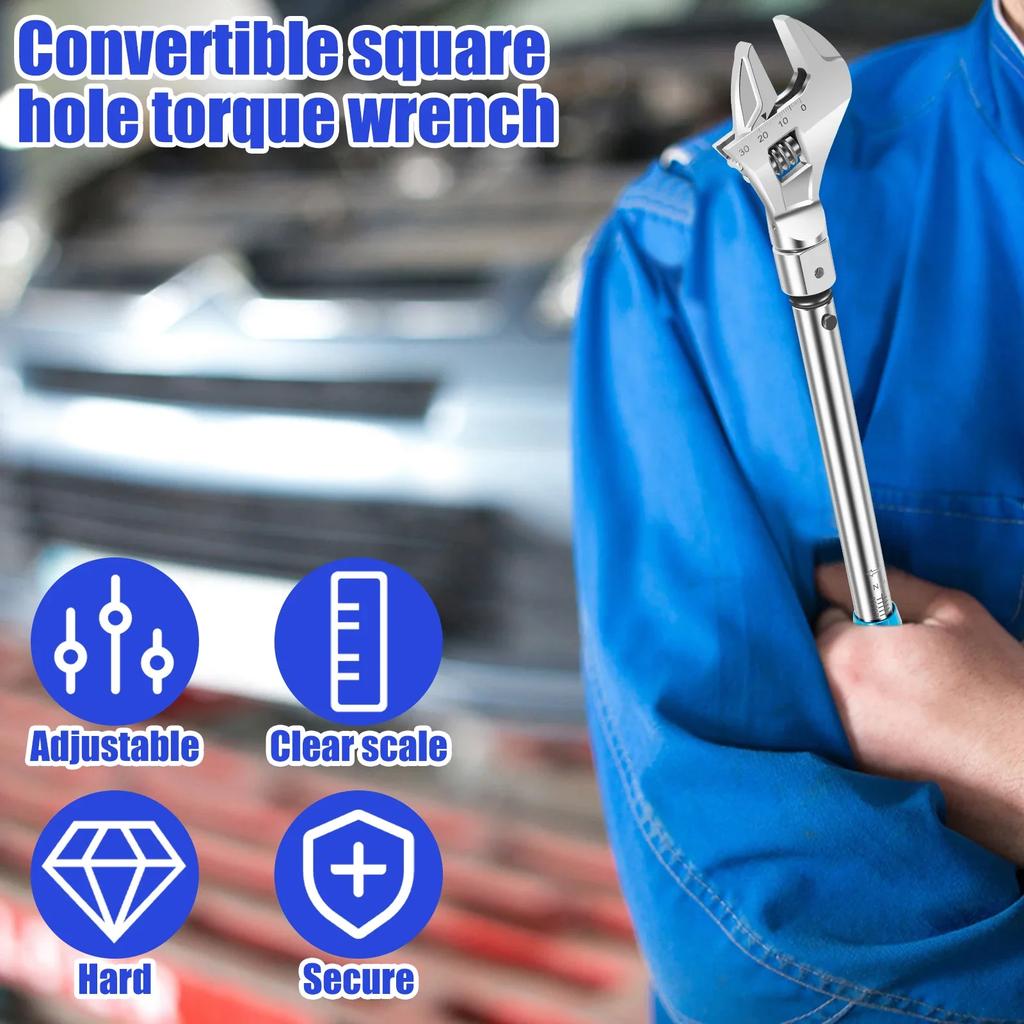 Open Wrench 5 To 60 Nm Adjustable Torque Wrench with Changeable Head Multifunc Hand Repair Tool for Car Refrigeration System