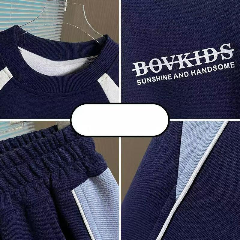 Boys' Autumn Suits, Spring and Autumn Models, Western Style Children's Fashionable Boys' Sweaters, Sports Two-piece Suits