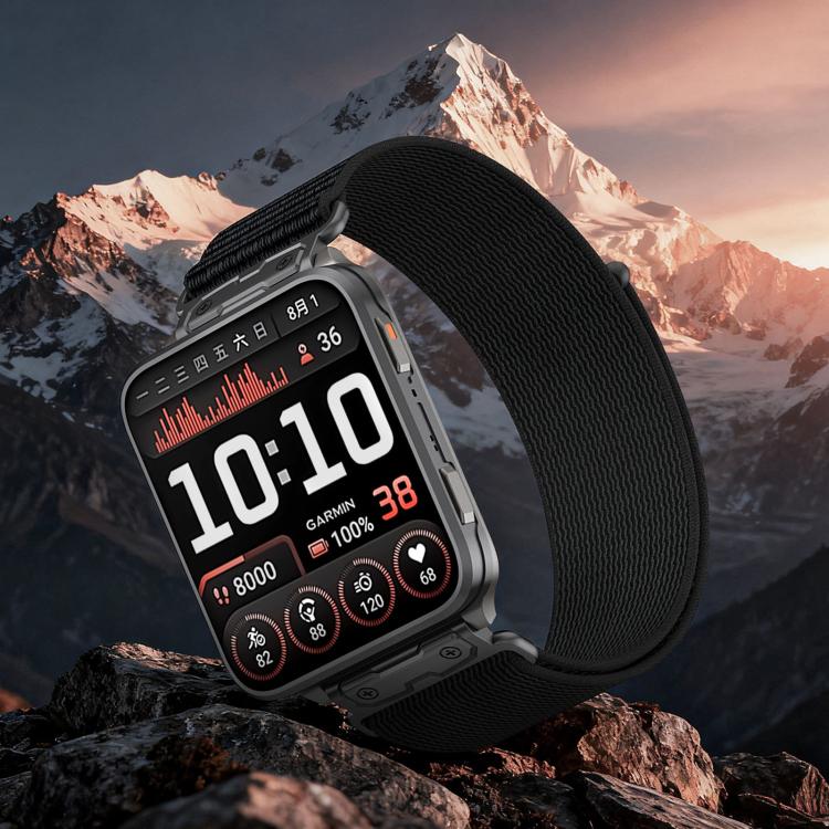 Explorer‑Style Metal‑Connector Nylon‑Loop Watch‑Band Strap, Adjustable Wrist‑Bracelet Accessory For Garmin Venu X1 Smart Watch