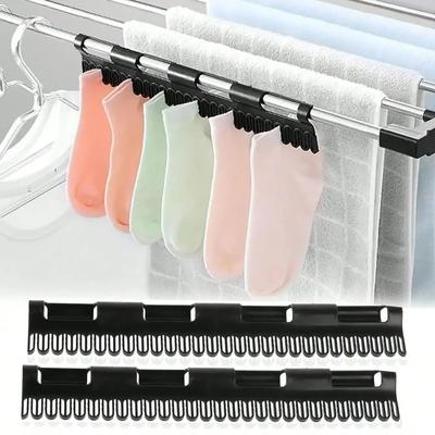 1PCS Hanging Rod Sock Rack Clip Clothes Hanger Suitable For Drying Socks Towels Underwear And Other Small Clothing Items