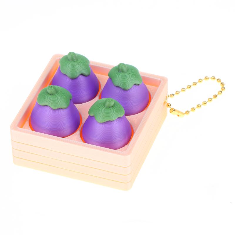 Creative Cute Fruit 2/4-Square Button Keychain Kids Portable Stress Relief Toy Charm Couple Bag Ornament