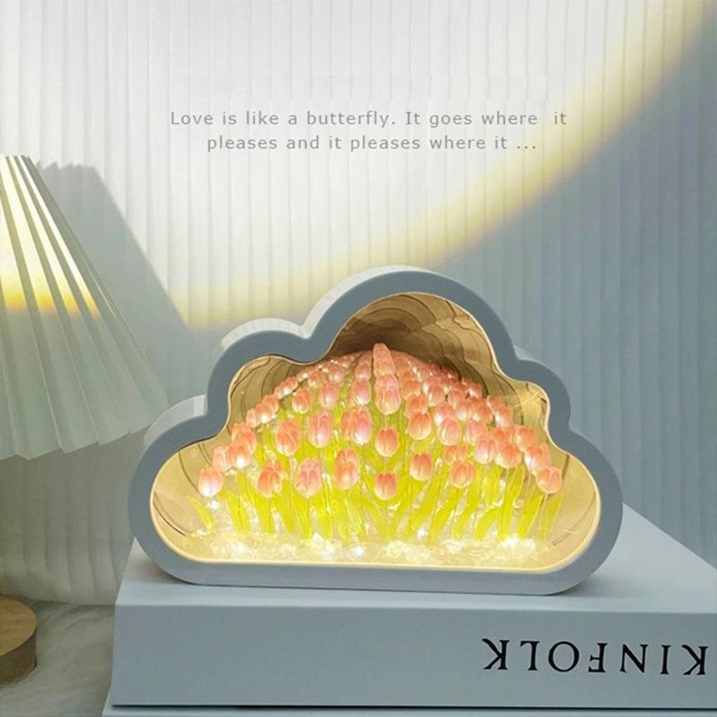 Creative Handmade Gift DIY Cloud Fortulip LED Night Light ForTulip Cloud Flower Sea Night View Lamp