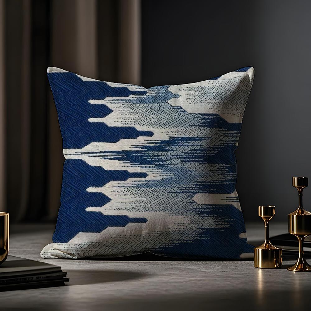 Printing Style Cushion Cover Anti-dustmite Pillowcase Invisible Zipper Silky Short Plush Sofa Cushion Cover