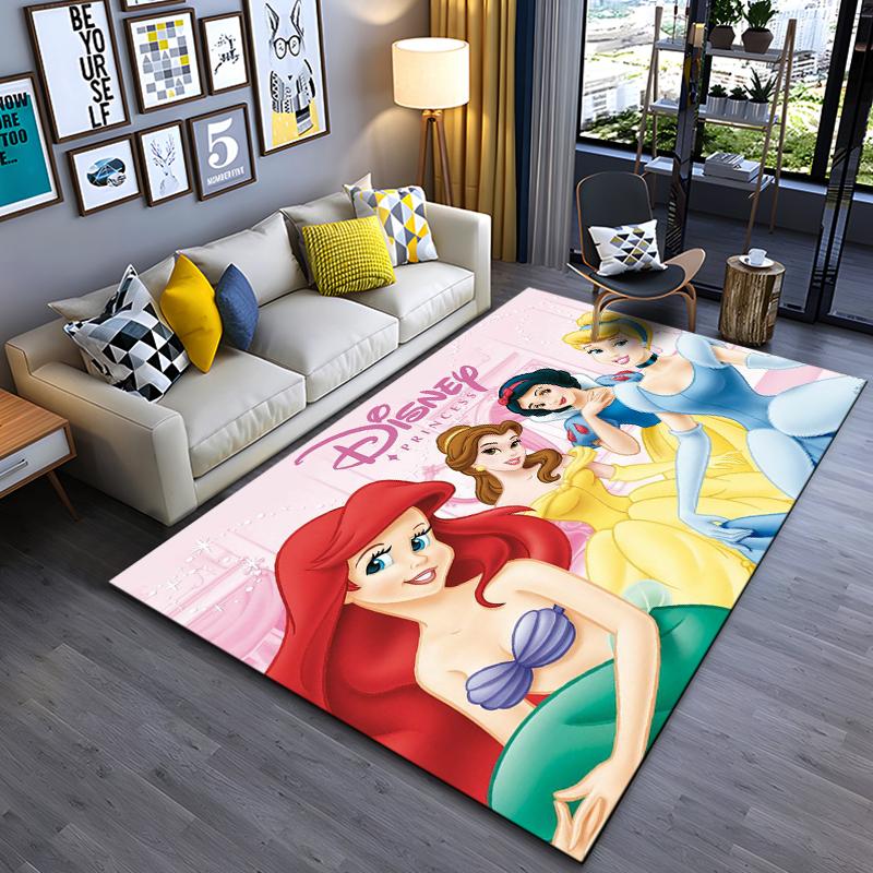 Beautiful Snow Princess Cartoon Carpets Bedroom Sofa Play Mats Rug Bedroom Decor Carpet Livingroom Rug Crawl Gift Rug Potdemiel