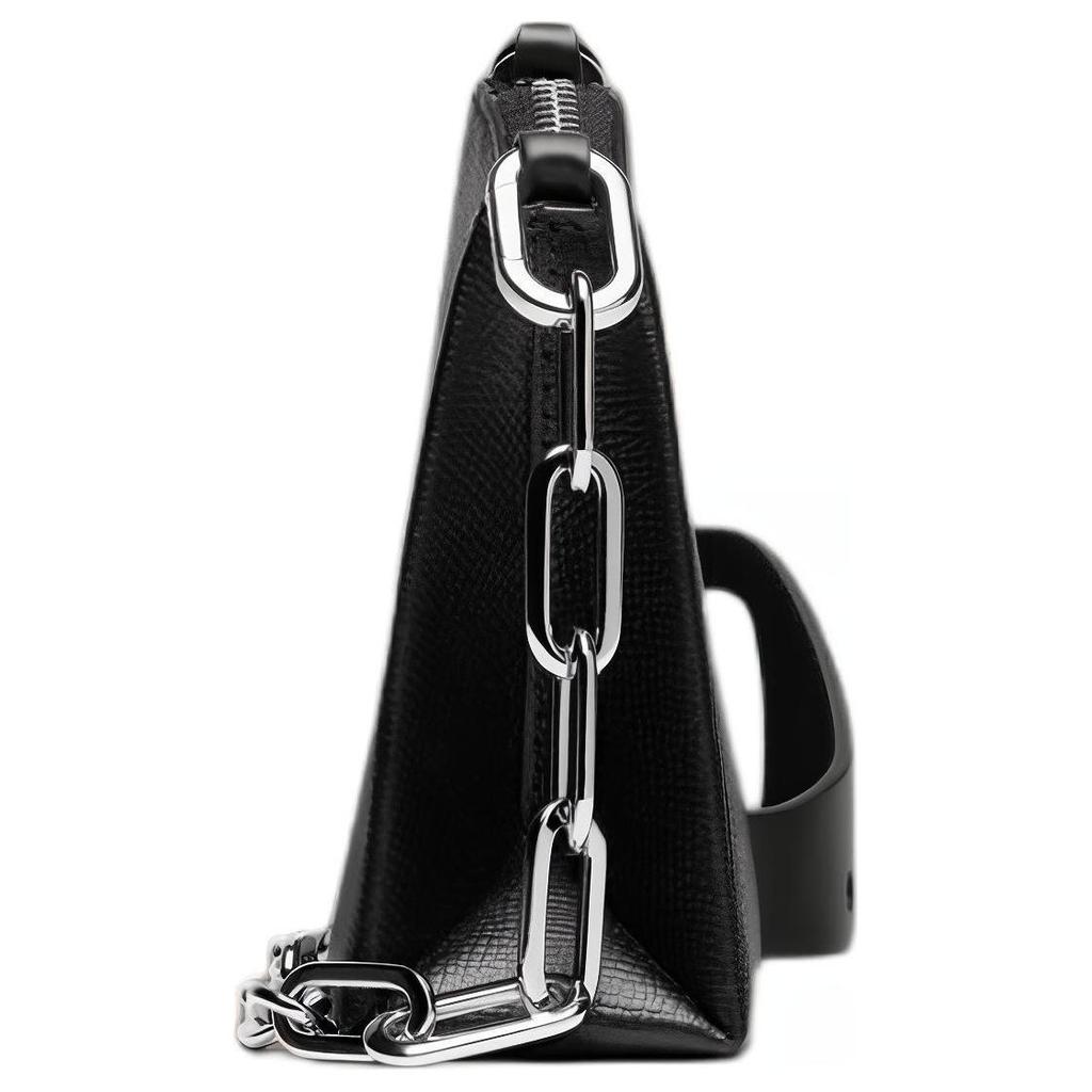 Maison Margiela Snatched Classic Minimalist Zipper Closure Grain Calfskin Crossbody Shoulder Bag Super Mini Women bags Black SB1WG0055P4745T8013