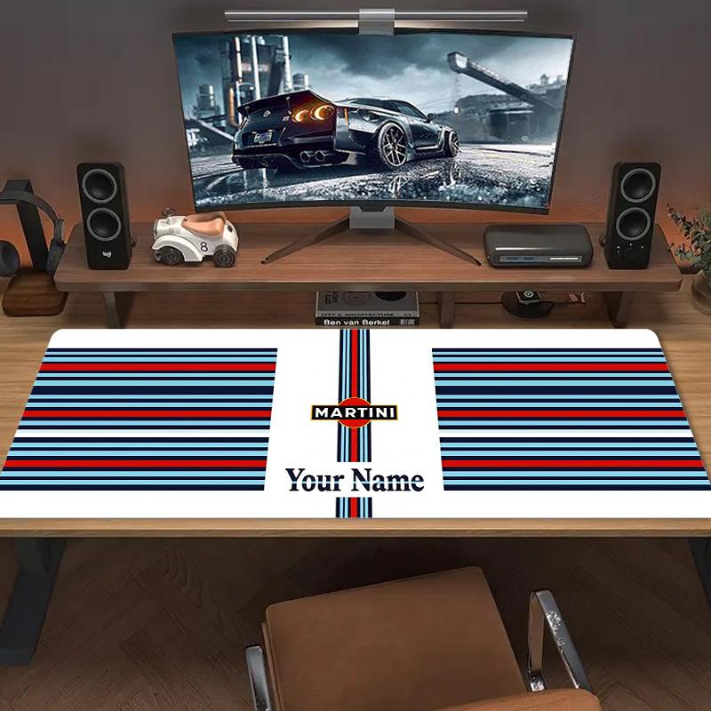 Martini Custom Name Large Size Mouse Pad Large Gaming Table Cushion Non-slip Laptop Tablet Big Mousepad XXL Mat Mini PC Playmat With Lock edge