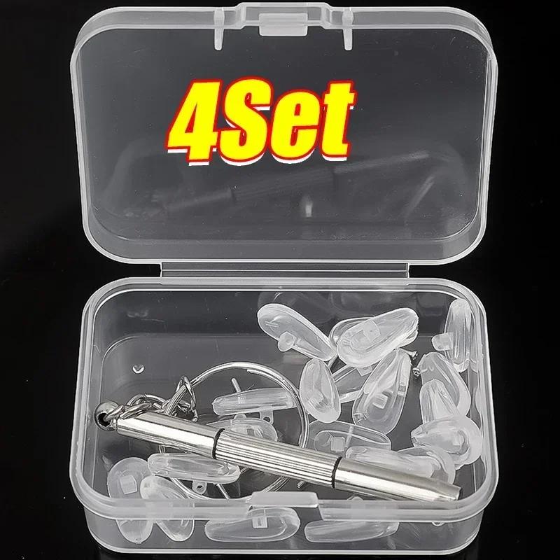 20Pcs/Set Silicone Glasses Nose Pad Airbag Soft Air Non-Slip Air Cushion Boles with Screws Screwdrivers Eyeglasses Accessories