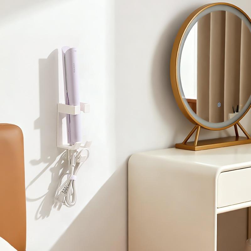 Wall-mounted Electric Toothbrush Holder Without Drilling Holes, Bathroom and Toilet Curling Iron, Electric Clamp Storage Rack
