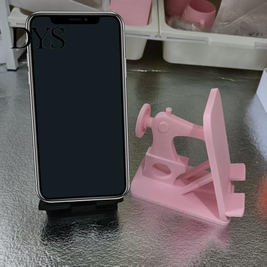 Handmade Craft Studio Decor Retro Sewing Machine Phone Stand, 3D Printed Desktop Holder for Cell Tablet, Desk Enthusiasts Hands Free Mount Tutorials,