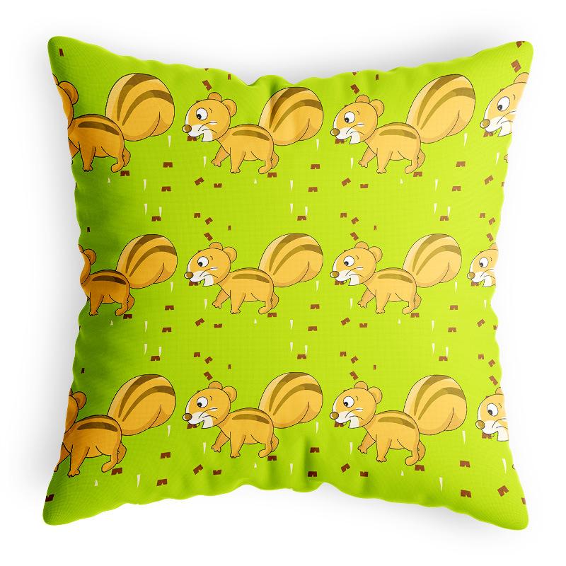 Small Fresh Pillowcase Multi-color Cartoon Cute Children's Chair Cushion Cover Square Dopamine Velvet Pillowcase