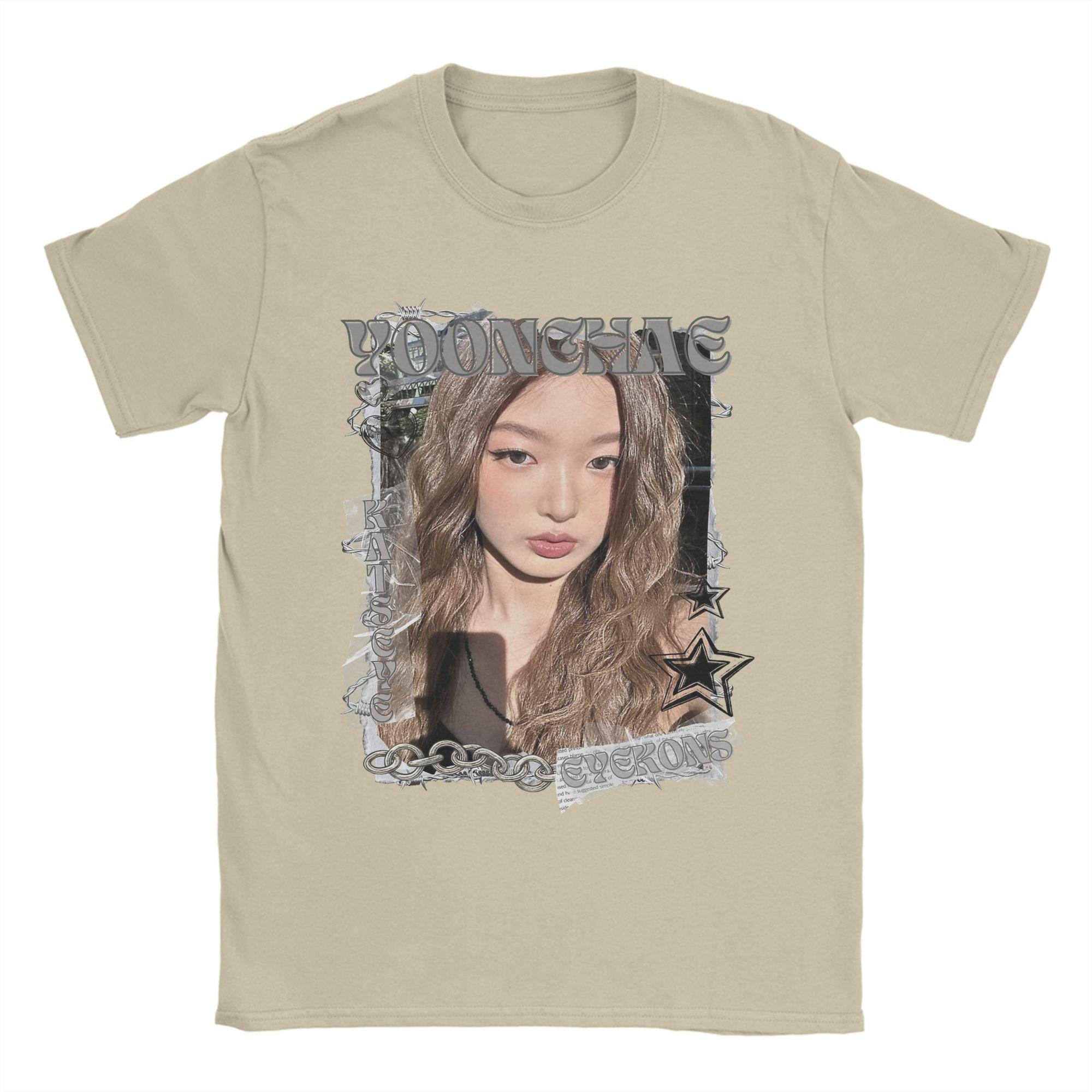 

Funny KATSEYE Yoonchae Kpop Y2K Group T-Shirt Men Round Neck 100% Cotton T Shirts Short Sleeve Tee Shirt Printed Clothes 3XL