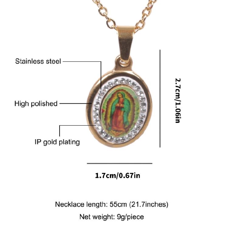 Graceful Stainless Steel Necklace Women Religious Statement Necklace Comfortable Chain Necklace for Religious Activity
