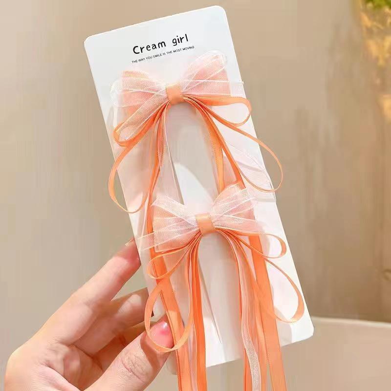 New Chinese-Style Ribbon Bow Hair Clip for Girls - Hanfu Tassel Braided Headwear Accessory