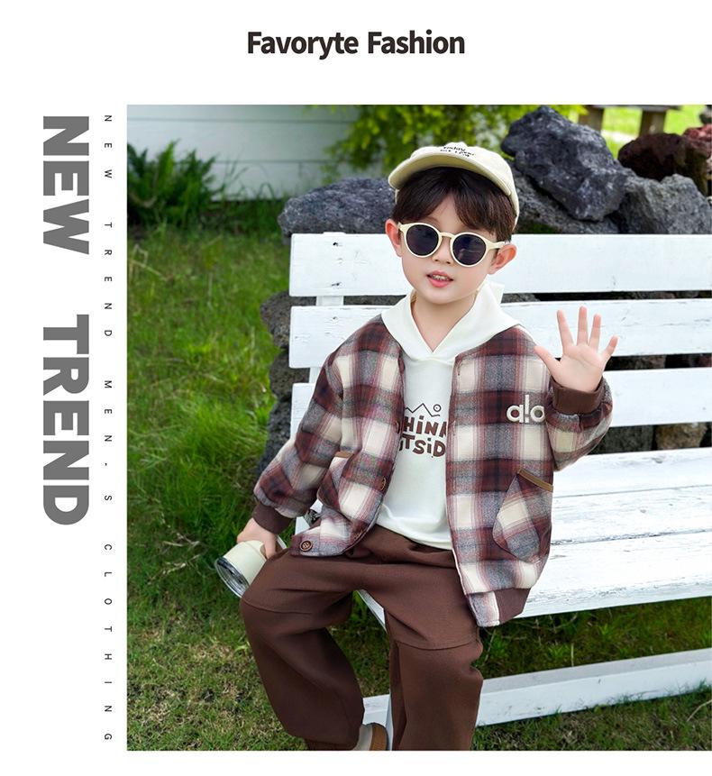 2025 Herbst Jungen Koreanischer Stil Dreiteiler: Modisches Baby-Sweatshirt & Mantel