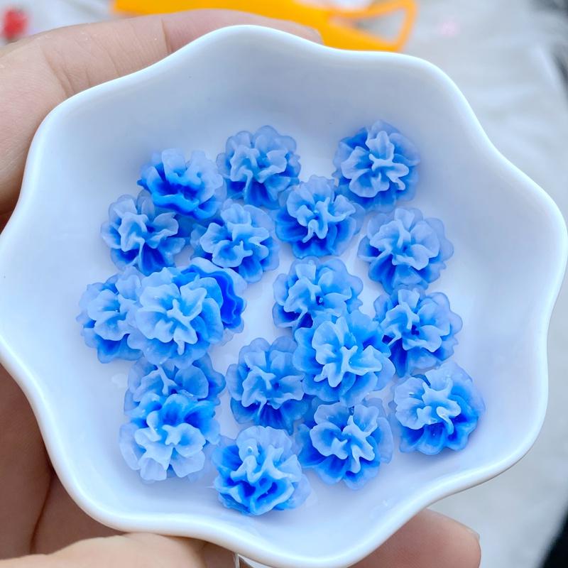 

60Pcs New Cute Resin 13mm Mini Colorful Flower Series Flat Back Manicure Parts Embellishments For Hair Bows Accessories