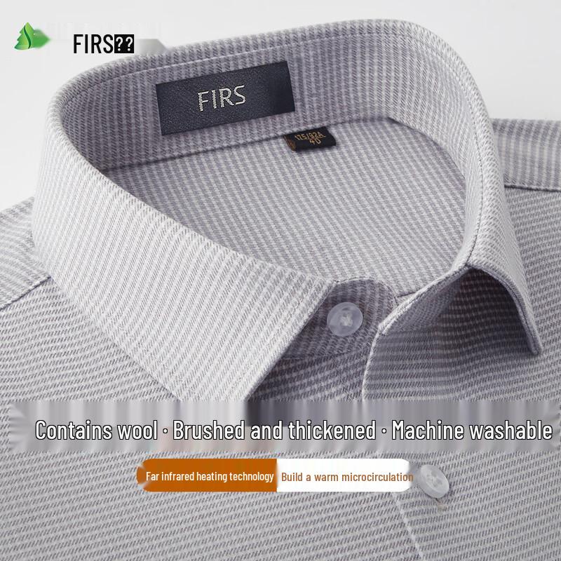 FIRS Men s Wool Blend Plaid Brushed Thermal Business Casual Long-Sleeve Shirt 40