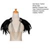 Women's Black Feather Shawl Cape Gothic Feather Shrug Poncho Collar Witch Cosplay Costume for Halloween Carnival