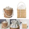 Hand Woven Rattan Handbag for Women Top Handle Boho Small Fashion Bucket Bag Purse Basket