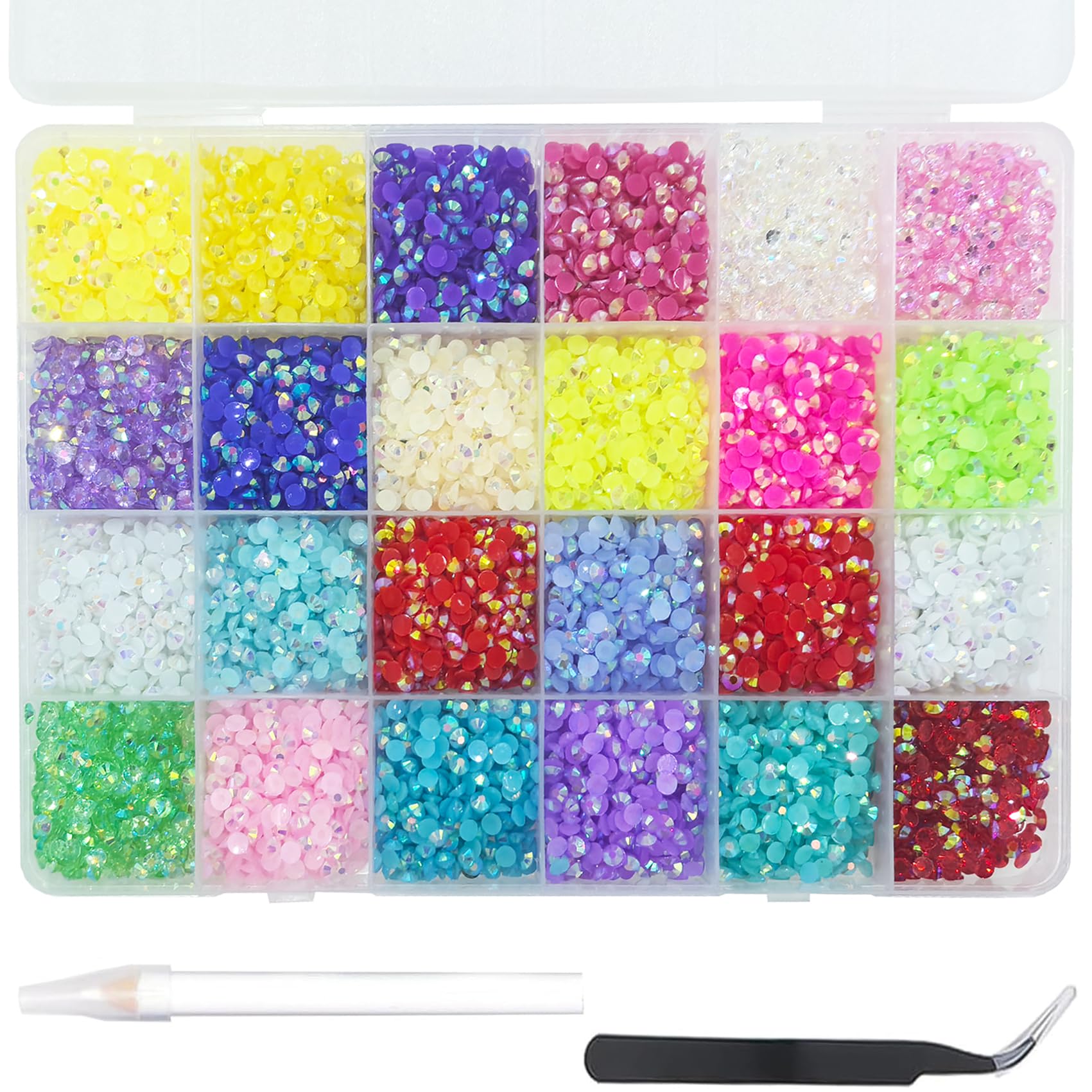 

12 000 страз для ногтей, стразы, BetterJonny, 24 цвета, стразы для ногтей, стекло, детали для декора ногтей, детали для рукоделия, детали для DIY-дизайна ногтей, украсьте свои ногти (4мм)