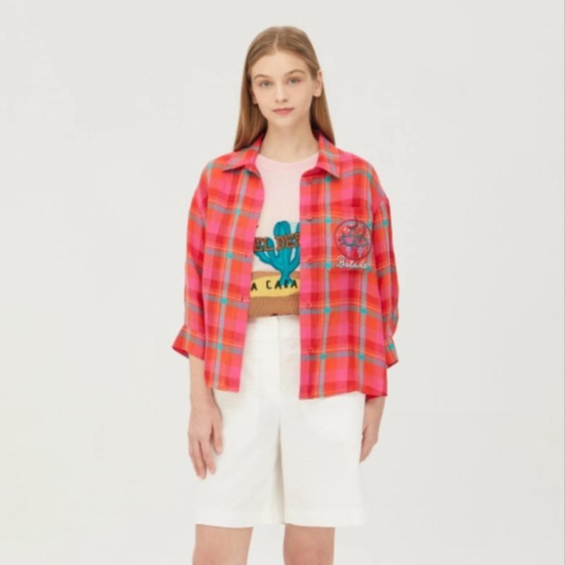 Benetton Bluză Benetton Camille cu carouri Babla5531