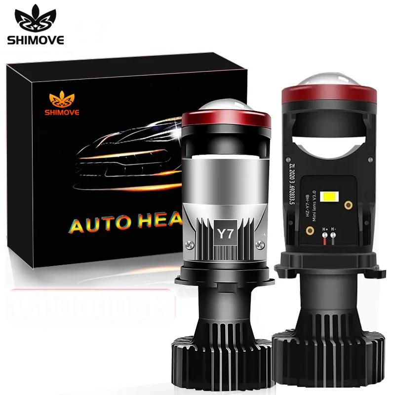 Y7D H4 Bi LED Projector Mini Lens Car Headlight 6000K High Low Beam Turbo Fan Motorcycle Lamp 30000LM Canbus Auto Bulb 12V LHD