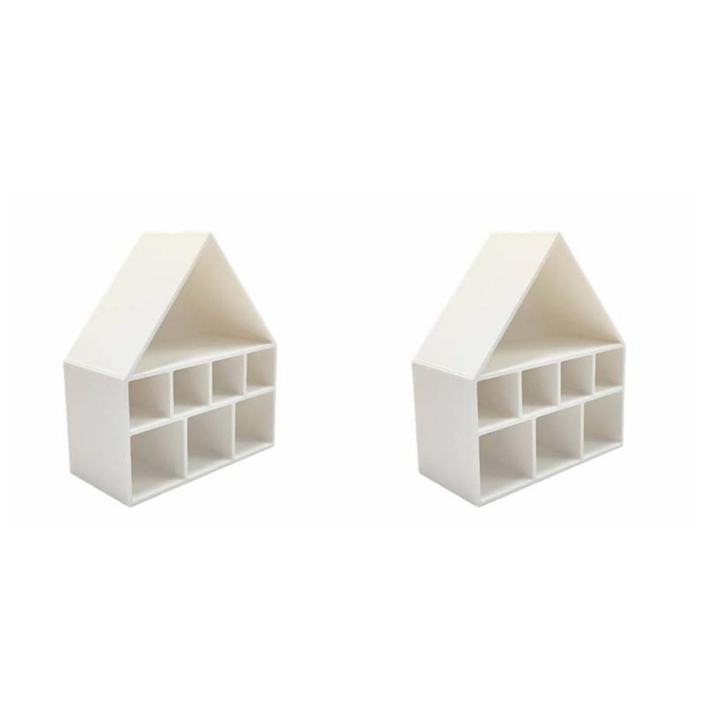 

1pc / 2pcs / 3pcs White / Red Miniature Dollhouse Model DIY Earrings Storage Box Desktop Decor 2 PCS White 1