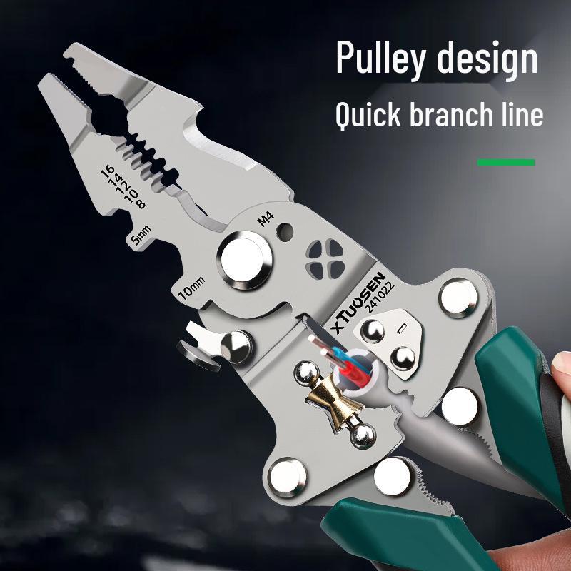 Tuosen Multi-Function Wire Stripper & Crimping Pliers for Electricians