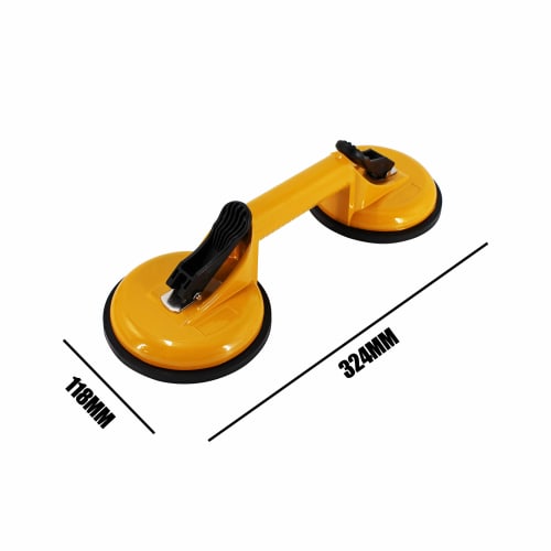 HFS (R) Vacuum Lifter, Glass Suction Cup, 1 Piece, Aluminum Alloy Grip, Double Suction Cups, for Carrying Luggage, Floors, Windows, Ceramic Tile, Grani