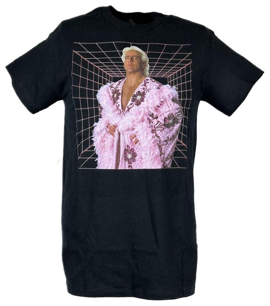 Ric Flair Purple Robe WWE Mens Black 100% Cotton T-shirt Mens Tees Top