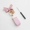 Custom Bowknot Leather Keychain Blank Laser Engrave Cute Hand Rope Car Ring Personalized Bag Decoration Key Chains