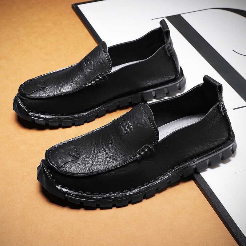 

Высококачественная кожаная обувь, мужская осенняя уличная повседневная обувь на плоской подошве 46