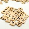 100 Pcs Wooden Alphabet Tiles English Letters DIY Wood Crafts Kids Toy 18x20mm
