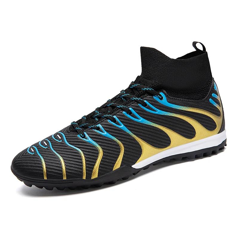 Man Soccer Shoes High Top Football Field Boots Teenager's Sports Cleats Outdoor Grass Training Boot Quality Soccer Sneakers