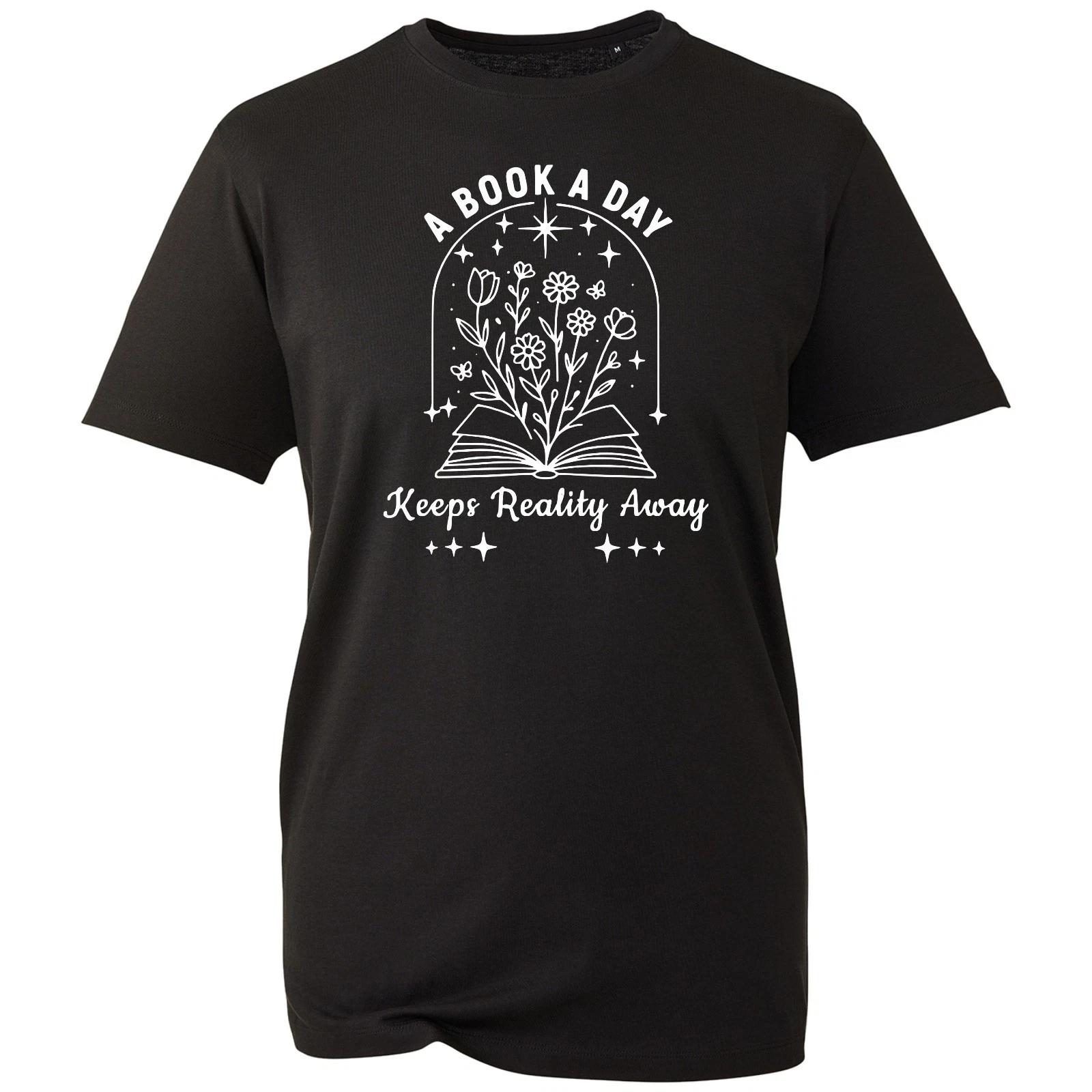 A Book A Day Keeps Reality Away T-Shirt, World Book Day Reading Lover Unisex Tee 4XL