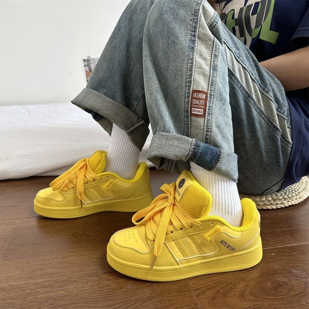 Couple's Sneakers High Quality Leather Casual Shoes Fashion Street Skateboard Shoes Unisex Sport Running Shoes Tennis Footwear