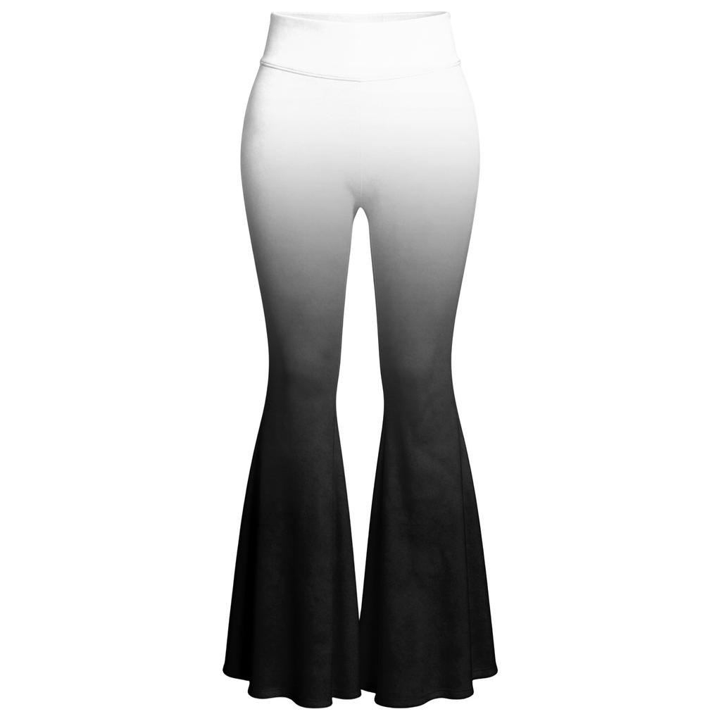 Damen High Waist Ausgestellte Yogahose mit Farbverlauf Print Schmal Geschnitten Stretch Lässige Schlaghose für den Alltag