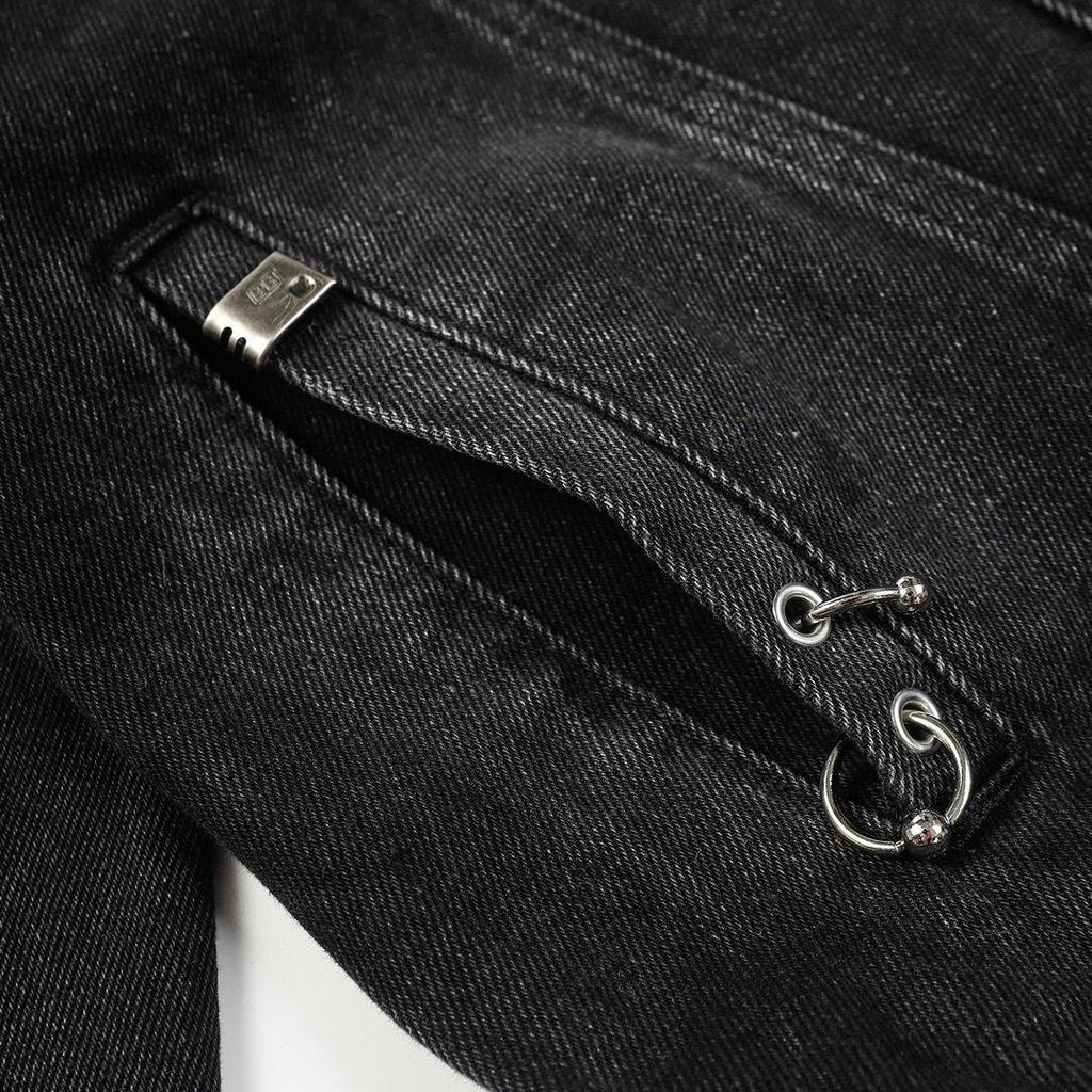 2024 Unisex Paris Runway Denim Jacket with Rivets & Eyelets