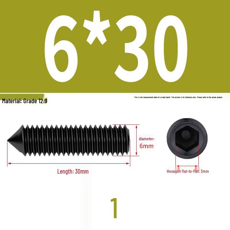 12.9 Edelstahl 304 Innensechskant Kegelspitze Gewindestift M2/M3