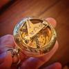 5.08 Cm Polish Brass Compass Sundial Leather Case Marine Travel Gift Wedding, Thanksgiving, Chinese New Year, Christmas, Father, Mother