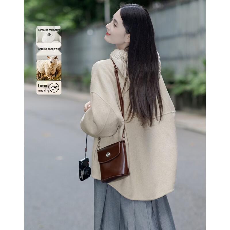 Demana Women s Hooded Wool Blend Winter Coat S